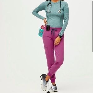 FIGS Zamora Jogger Scrub Pants NWOT Bright Fuchsia XXS